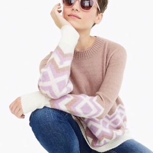 J. Crew Crewneck Sweater in Geometric Fair Isle